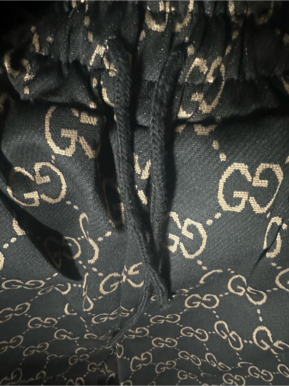 Gucci Black and Beige GG Monogram Crystal-Hem Top - Picture 6 of 16